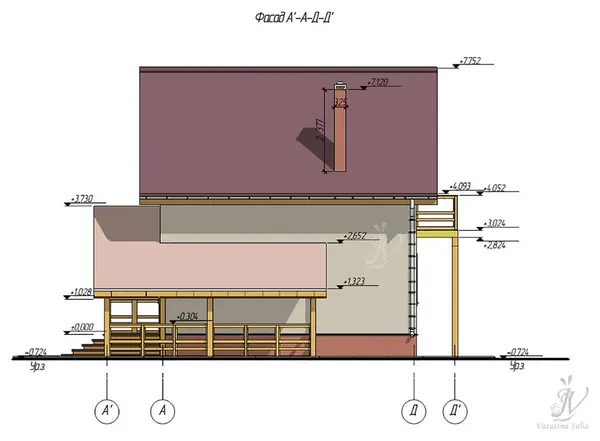 Эскизный проект индивидуального двухэтажного жилого дома в г. Кострома