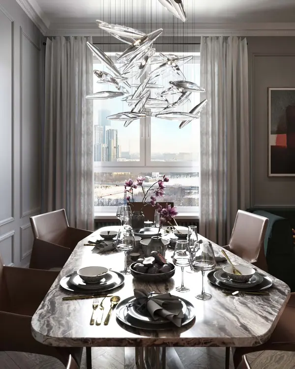 Дизайн-проект квартиры с камином в ЖК "Береговой"