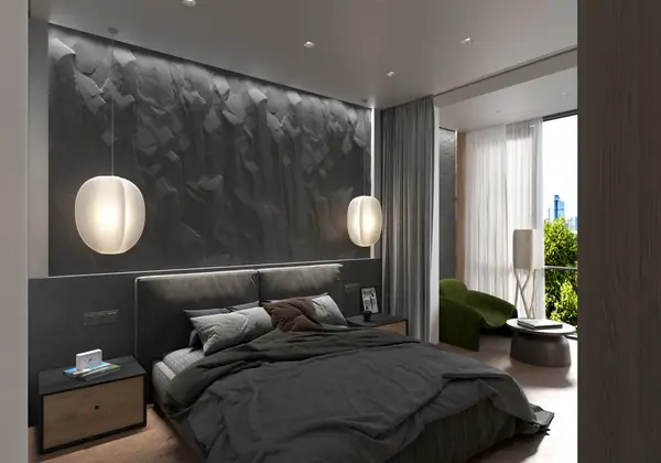 Дизайн интерьера спальни 19,7 м²