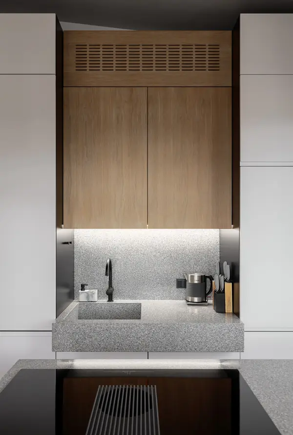 Модная квартира с балками на потолке