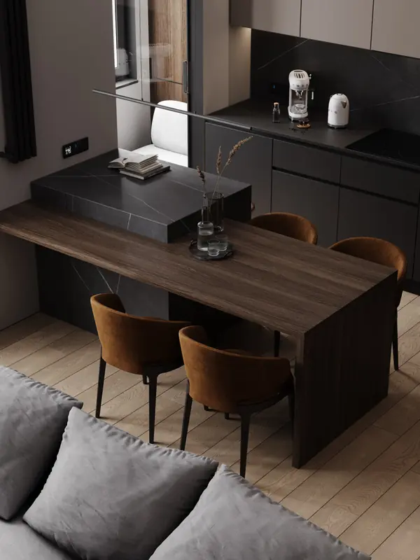 Брутальный современный интерьер, ЖК Румянцево Парк