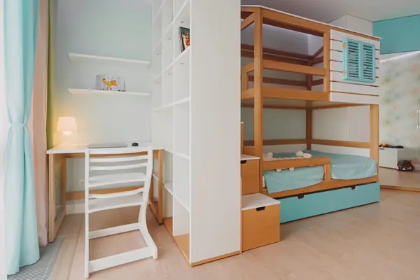 Детская комната 16кв. м. для мальчика 2 лет