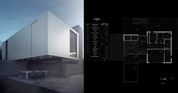 Проект загородного дома в стиле хай тек