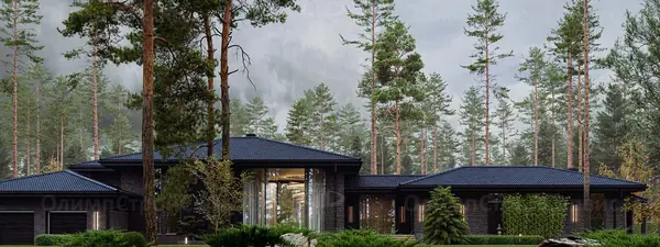 Одноэтажный дом с патио в современном стиле «Девайн»