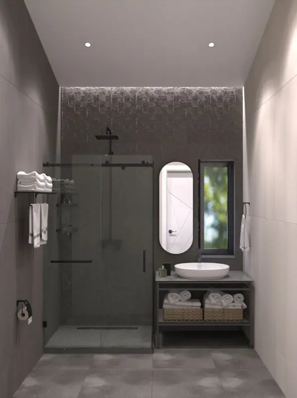 Визуализация санузла для проекта гостевого дома барнхауз