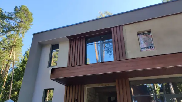 Утепление фасадов газобетонного дома, имитация дерева, камень и плитка