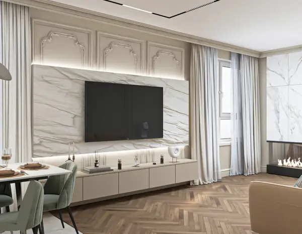 Просторная квартира с гостевой в классическом стиле