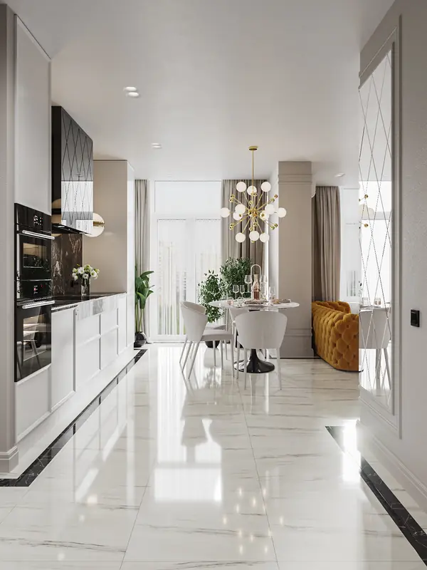 Яркий неоклассический интерьер