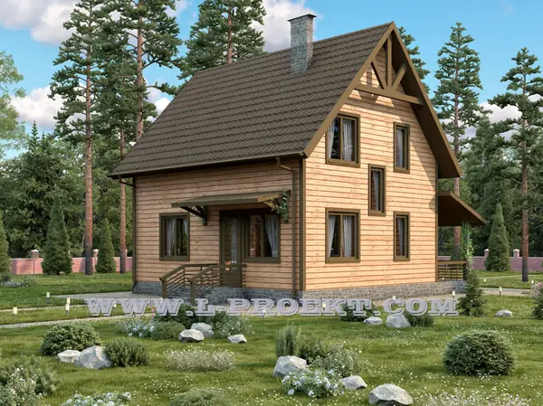 Проект 156 - одноэтажный каркасный дом с мансардным этажом