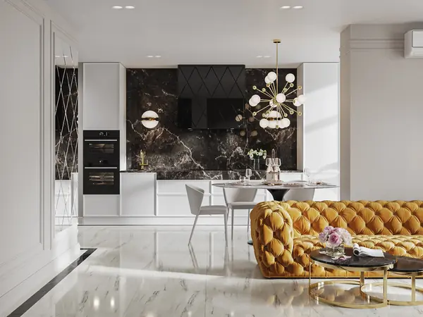 Яркий неоклассический интерьер