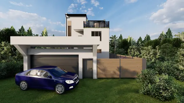 Дом в стиле хай-тек с эксплуатируемой террасой