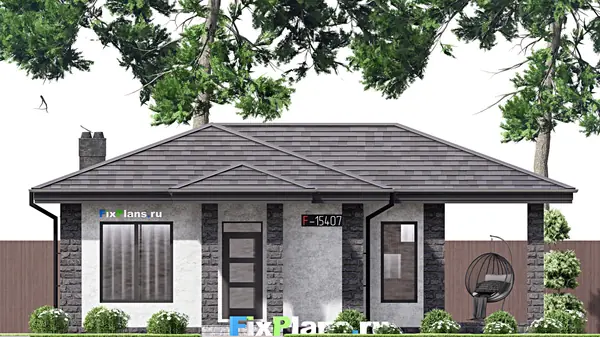 Проект одноэтажного дома 11х12м S83м2 F-15407