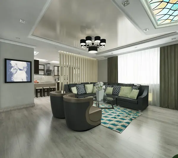 Дизайн интерьеров трёхкомнатной квартиры. Современный стиль.