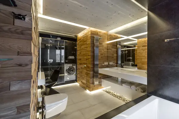 Ванная в светящемся бетоне