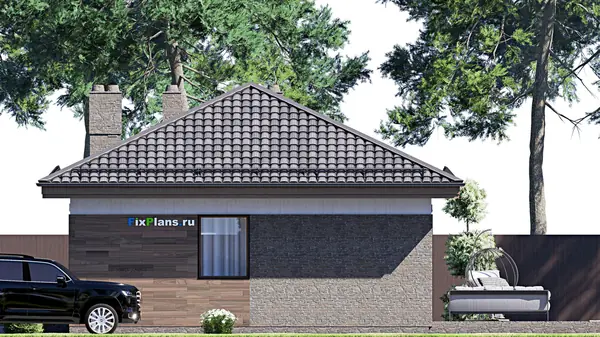 Проект одноэтажного дома 8х14м S83м2 F-16442