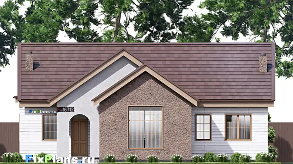 Проект одноэтажного дома 14х14м S118м2 F-16712