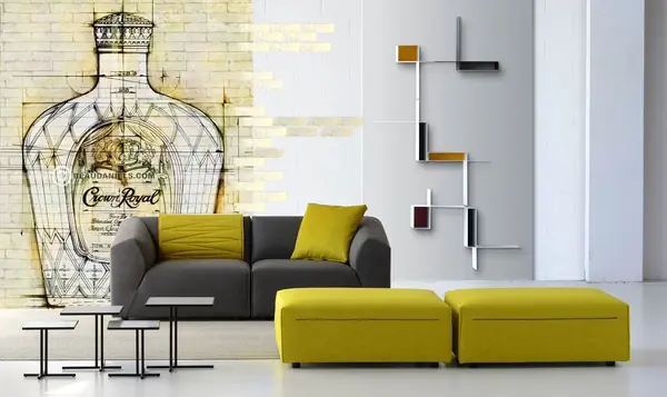 Гипсовый кирпич с принтом