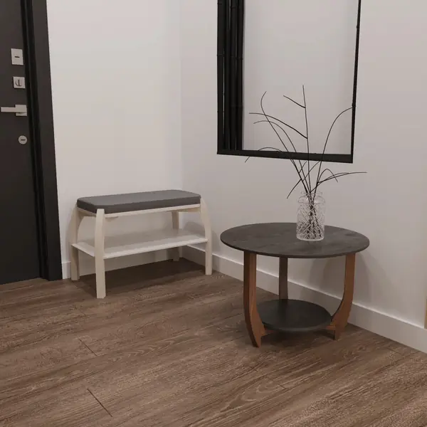 Банкетка в прихожую / банкетка деревянная / цвет черный