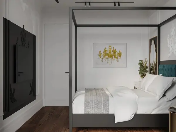 Квартира бизнес класса 90 м² в стиле неоклассика