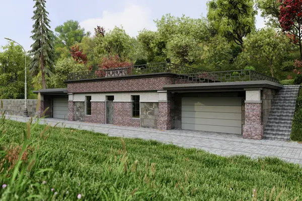 Проект гаража в комплексе жилого дома