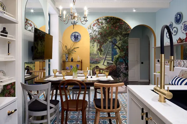 Кухня с котельной в шкафу