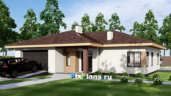 Проект одноэтажного дома 18х18м S233м2 F-15902