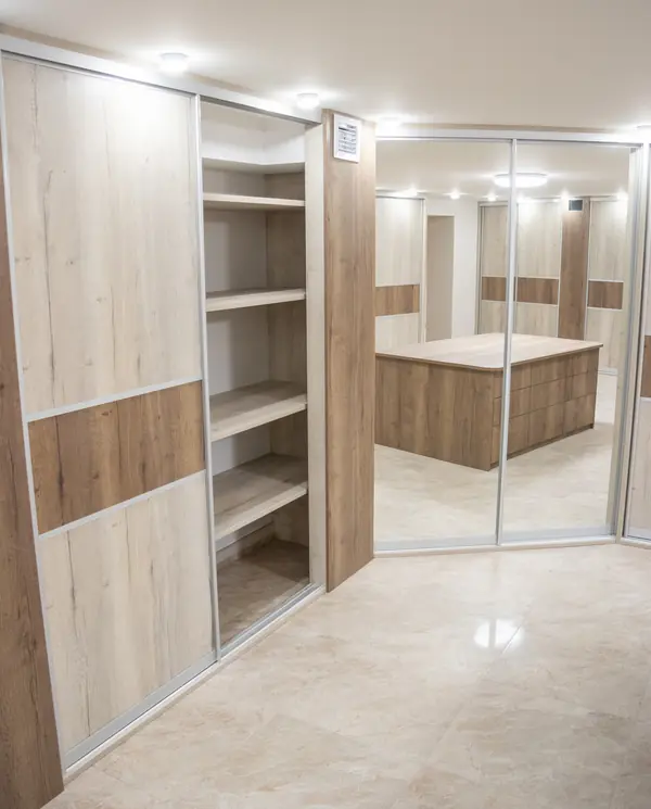 Гардеробная комната на цокольном этаже