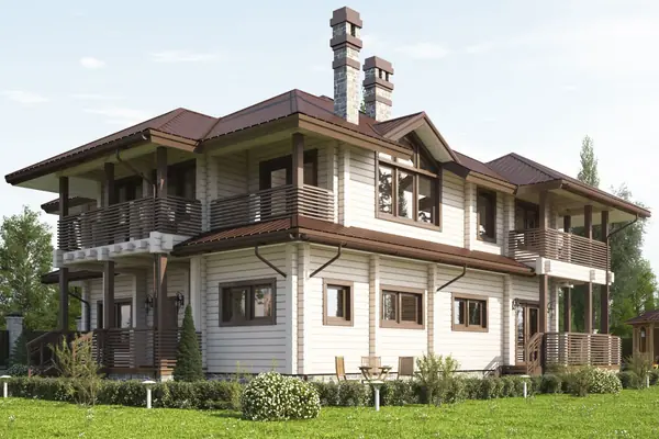 Дом из клеёного бруса Neoclassical Style 250