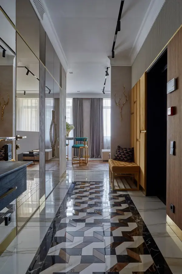 Проект квартиры в темных оттенках 80 кв.м