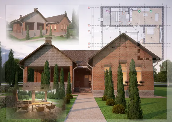 Проект гостевого дома с баней и комнатами отдыха