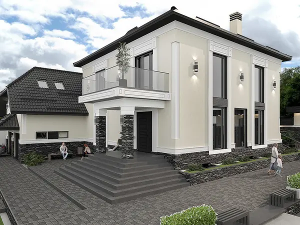 Дом с ландшафтом