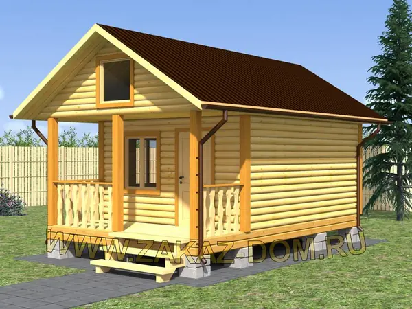 Проект одноэтажной бани из бруса (4х6.5 м) : Б-113
