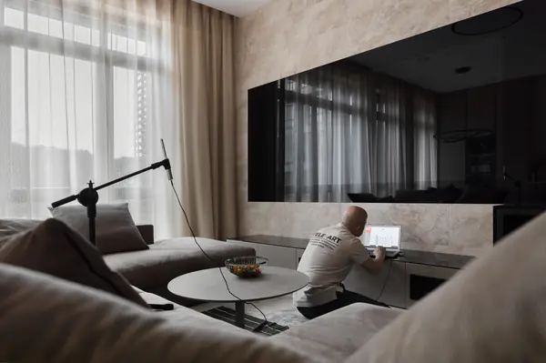 Домашний кинотеатр в гостиной