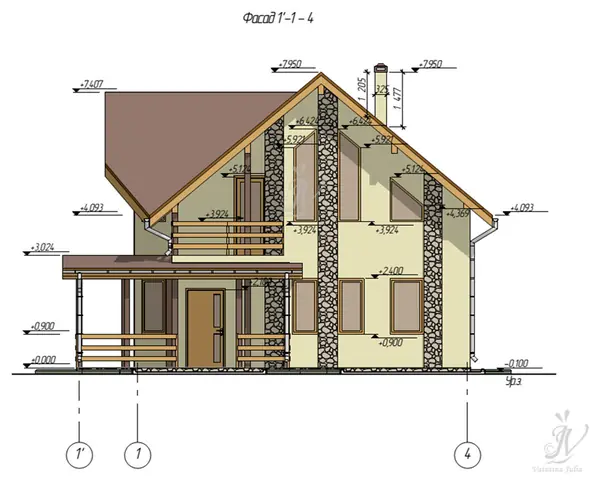 Эскизный проект индивидуального двухэтажного жилого дома в г. Рыбинск