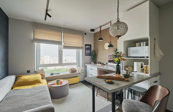 Интерьерная съёмка студии 19 кв.м. на Братиславской (Москва)