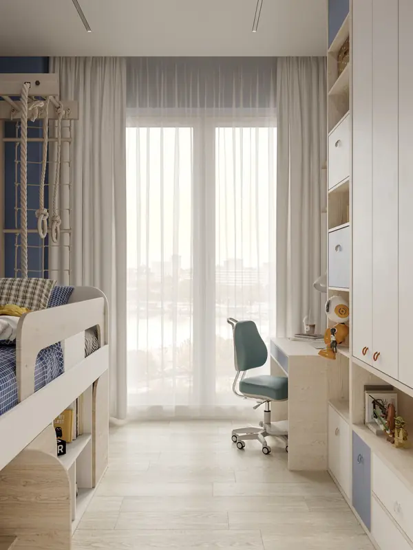 Современная квартира для семьи с двумя детьми