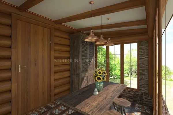 Дизайн интерьера дачи из сруба