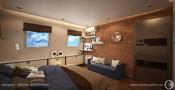 Яркий лофт для молодой семьи