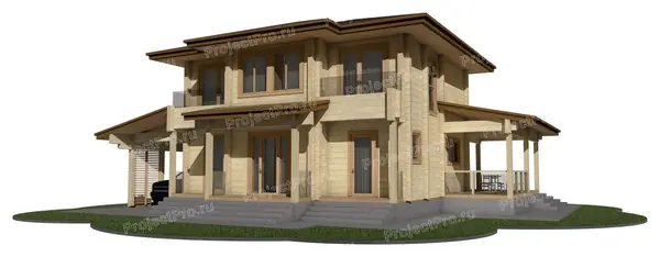 G-010. Двухэтажный деревянный жилой дом из клееного бруса