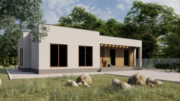 Проект дома №159 с плоской кровлей площадью 180 м2