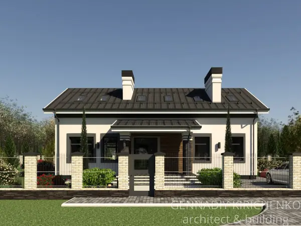 Проект двухэтажного дома с мансардой в КП "Царицинская усадьба".