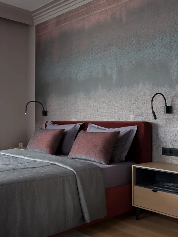 Современный интерьер с фиолетовыми акцентами