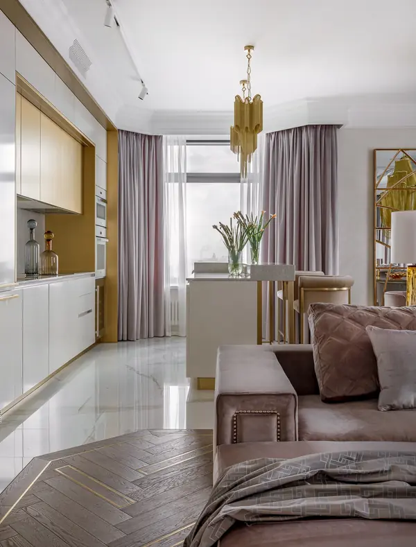 Люкс интерьер кухни в Квартире 160 кв. м. в стиле Неоклассика