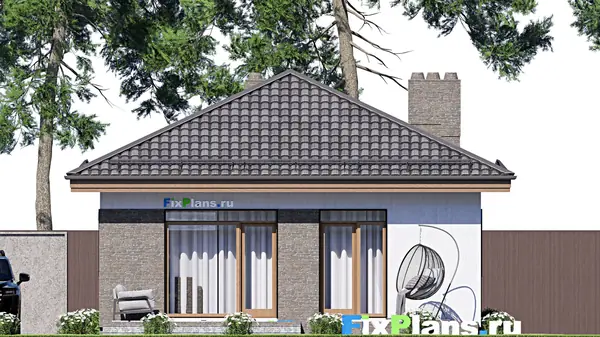 Проект одноэтажного дома 8х14м S83м2 F-16442