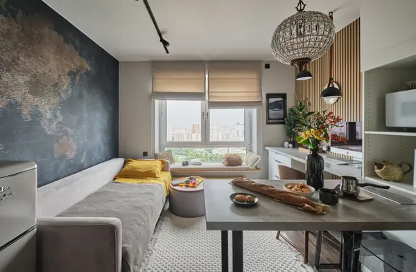 Интерьерная съёмка студии 19 кв.м. на Братиславской (Москва)