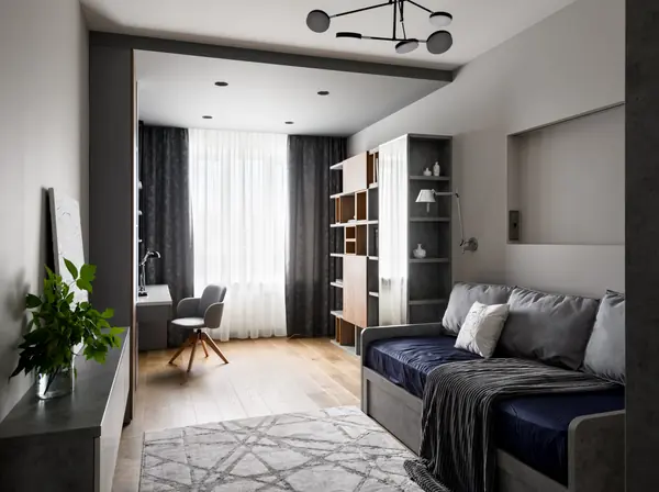 Натуральные материалы в интерьере трехкомнатной квартиры