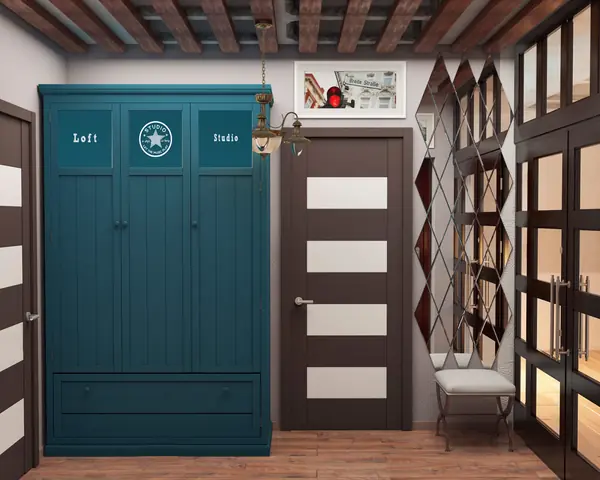 Интерьер трёхкомнатной квартиры. Лофт.