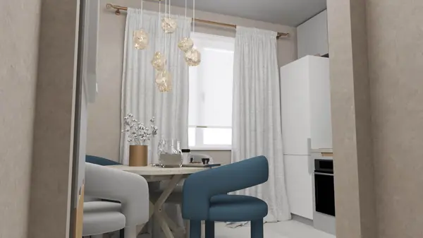 Кухня с декоративным панно