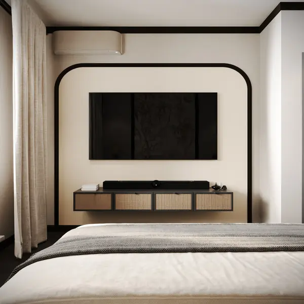 Дизайн мастер-спальни с балконом