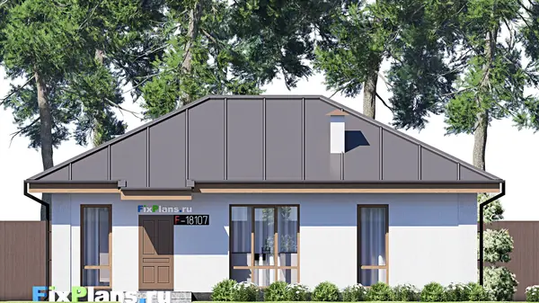 Проект одноэтажного дома 10х12м S79м2 F-18107